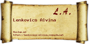 Lenkovics Alvina névjegykártya